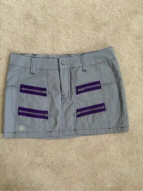 Macgirl Y2K Mini Skirt with Purple Zip Accents